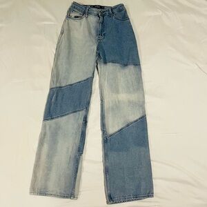 Women’s  23/31 Hollister Ultra High Rise Dad Jean Patchwork Blue Trendy Street